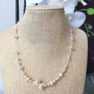 Vintage cream bicone pearl bead necklace